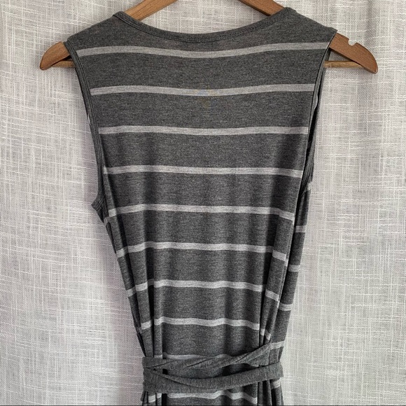 Calvin Klein Sleeveless Striped Wrap Maxi Dress - Picture 6 of 8